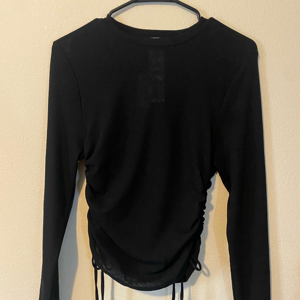 Top shop slightly sheer tie top